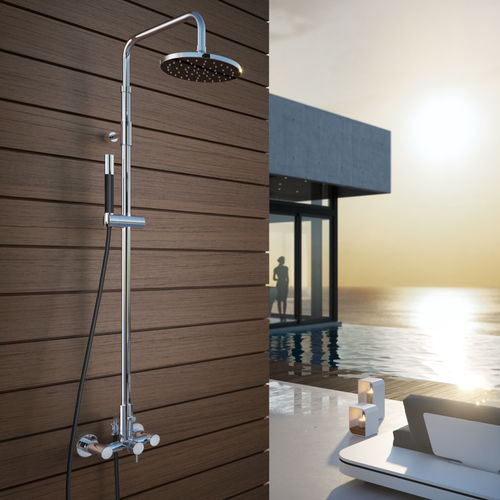 Душевая стойка для наружного применения - WATERLINE : W083.E - Fontealta - для профессионального использования / из нержавеющей стали / настенная