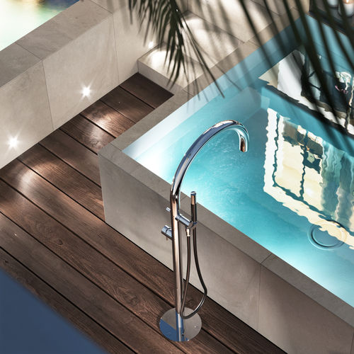 Душевая стойка для наружного применения - ORIGO BATHTUB: C40V.HF.ME - Fontealta - из нержавеющей стали / на ноге / современная