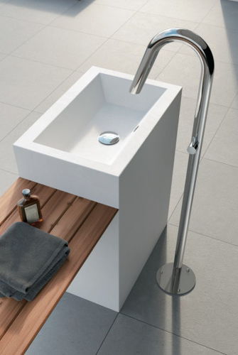Однорычажный смеситель для умывальника - TWIGGY BASIN: CS40L - Fontealta - напольный / из нержавеющей стали / для наружного применения