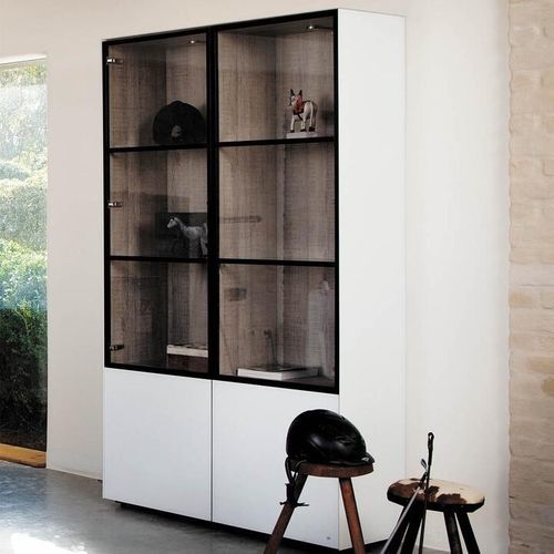 Современный стеклянный шкаф - CUBE 193 - Ghekiere Industries - из стекла / из дерева / с подсветкой