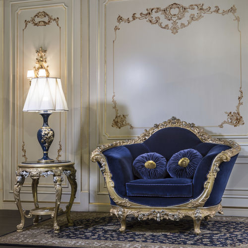 Стилизованное кресло - EMPIRE - VIMERCATI MEDA LUXURY CLASSIC FURNITURE - из ткани / с подушками / синее