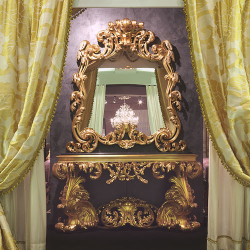 Стол-консоль в стиле барокко - 17th CENTURY  - VIMERCATI MEDA LUXURY CLASSIC FURNITURE - из мрамора / с основанием из дерева, позолоченного сусальным золотом / прямоугольный