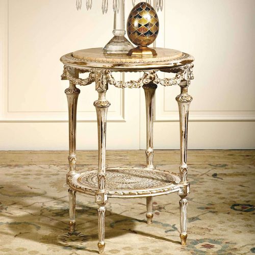 Стилизованный вспомогательный столик - RIALTO - VIMERCATI MEDA LUXURY CLASSIC FURNITURE - из дерева / из мрамора / с основанием из древесины