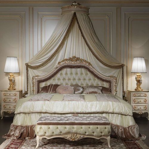 Кровать с балдахином - Louvre 943 - VIMERCATI MEDA LUXURY CLASSIC FURNITURE - двуспальная / стилизованная / обитая