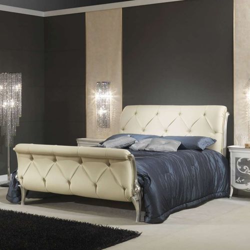 Двуспальная кровать - Art Decò - VIMERCATI MEDA LUXURY CLASSIC FURNITURE - стилизованная / обитая / с обитым изголовьем