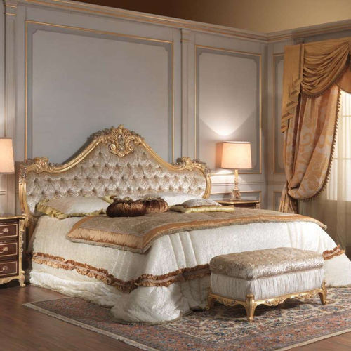 Двуспальная кровать - Italian 18th century - VIMERCATI MEDA LUXURY CLASSIC FURNITURE - стилизованная / обитая / с обитым изголовьем