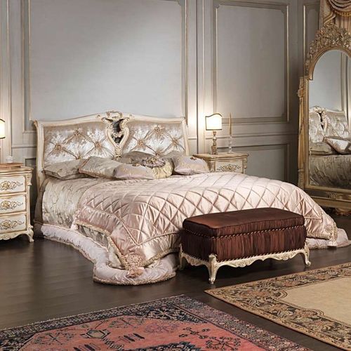 Двуспальная кровать - art. 2006/970 - VIMERCATI MEDA LUXURY CLASSIC FURNITURE - стилизованная / обитая / с обитым изголовьем