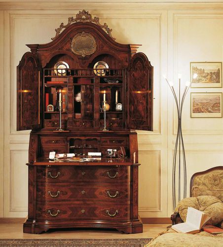 Напольный рабочий стол - 18th century - VIMERCATI MEDA LUXURY CLASSIC FURNITURE - стилизованный / из орехового дерева / прямой