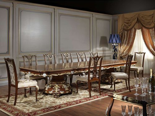 Обеденный стол Людовик XV - Luigi XV - VIMERCATI MEDA LUXURY CLASSIC FURNITURE - из дерева / с основанием из древесины / прямоугольный