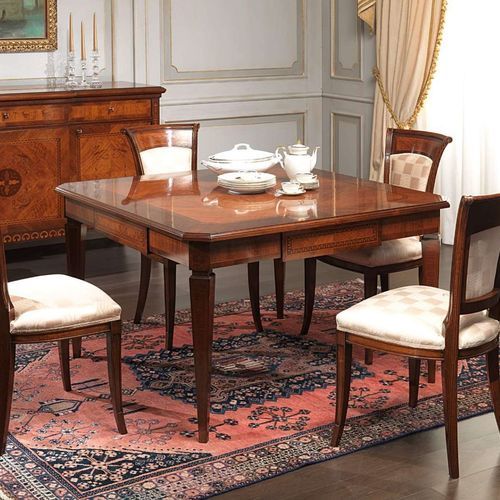 Стилизованный обеденный стол - Magggiolini - VIMERCATI MEDA LUXURY CLASSIC FURNITURE - из орехового дерева / с основанием из ореха / квадратный
