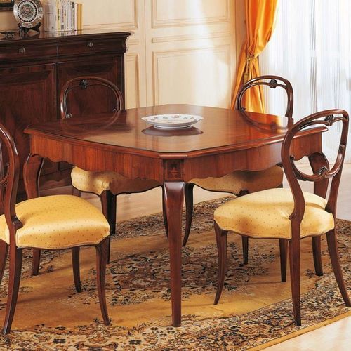 Обеденный стол во французском стиле - Nineteenth Century French - VIMERCATI MEDA LUXURY CLASSIC FURNITURE - из орехового дерева / с основанием из ореха / квадратный