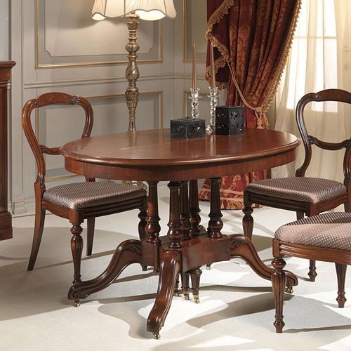 Стилизованный обеденный стол - art. 950/N - VIMERCATI MEDA LUXURY CLASSIC FURNITURE - из дерева / с основанием из древесины / круглый