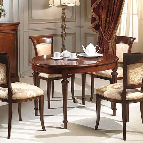 Стилизованный обеденный стол - art. 950/4 - VIMERCATI MEDA LUXURY CLASSIC FURNITURE - из орехового дерева / с основанием из ореха / круглый