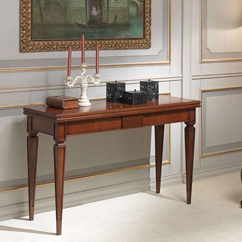 Стилизованный стол-консоль - art. 955/Q - VIMERCATI MEDA LUXURY CLASSIC FURNITURE - из орехового дерева / с основанием из ореха / прямоугольный