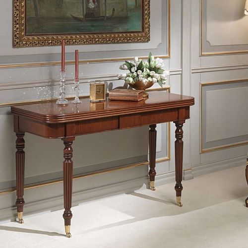 Стилизованный стол-консоль - art. 955/T - VIMERCATI MEDA LUXURY CLASSIC FURNITURE - из орехового дерева / с основанием из ореха / прямоугольный