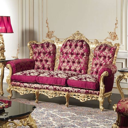 Стилизованный диван - Barocco - VIMERCATI MEDA LUXURY CLASSIC FURNITURE - для гостиной / из ткани / с подлокотниками