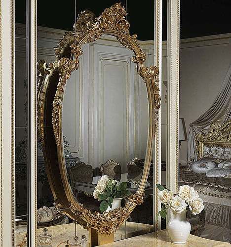 Настенное зеркало - art. 2090 - VIMERCATI MEDA LUXURY CLASSIC FURNITURE - стилизованное / овальное / позолоченное