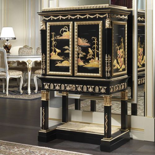 Высокий буфет - art. 2098 - VIMERCATI MEDA LUXURY CLASSIC FURNITURE - стилизованный / из лакированной древесины / из мрамора