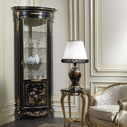 Стилизованный стеклянный шкаф - art. 951/5 - VIMERCATI MEDA LUXURY CLASSIC FURNITURE - из стекла / из лакированной древесины / видимый