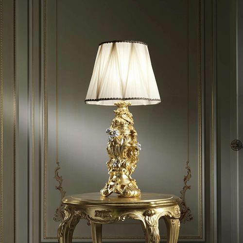 Настольная лампа - art. 2012 - VIMERCATI MEDA LUXURY CLASSIC FURNITURE - из ткани / листовое золото / в стиле барокко