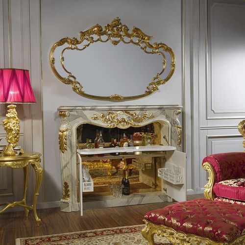 Барная стойка в стиле барокко - fireplace - VIMERCATI MEDA LUXURY CLASSIC FURNITURE - из стекла / из мрамора / с распашной дверцей
