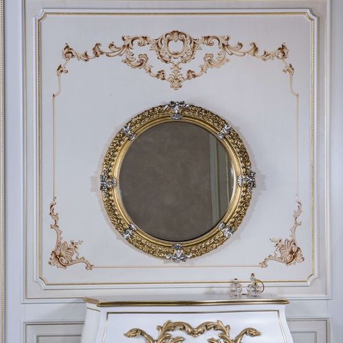Настенное зеркало - VIMERCATI MEDA LUXURY CLASSIC FURNITURE - африканское / круглое / позолоченное