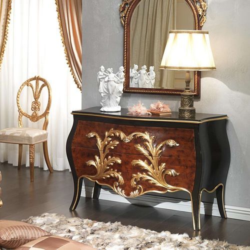 Комод стиль Людовик XIV - EMPERADOR BLACK  - VIMERCATI MEDA LUXURY CLASSIC FURNITURE - из дерева / с выдвижным ящиком / ручной работы