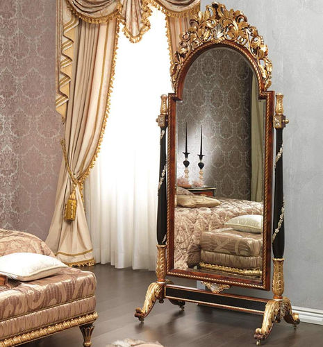 Отдельностоящее зеркало - EMPERADOR BLACK  - VIMERCATI MEDA LUXURY CLASSIC FURNITURE - Людовик XV / из дерева / позолоченное