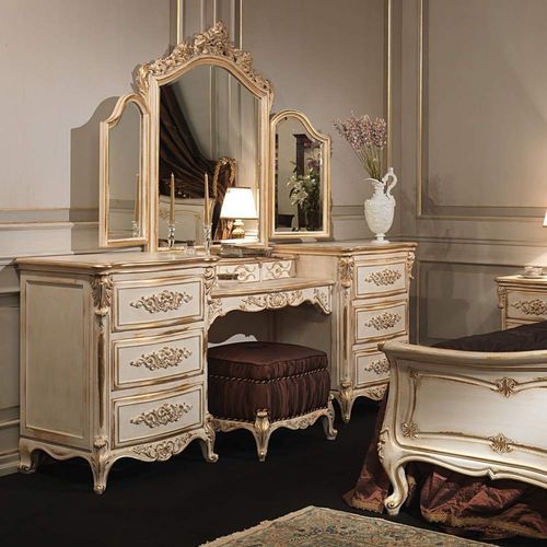 Туалетный столик Людовик XVI - WHITE AND GOLD - VIMERCATI MEDA LUXURY CLASSIC FURNITURE - из дерева / одноместный
