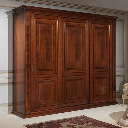Стилизованный шкаф для одежды - FRENCH 19TH CENTURY - VIMERCATI MEDA LUXURY CLASSIC FURNITURE - из орехового дерева / из цельной древесины / с раздвижной дверцей