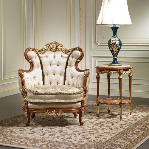 Стилизованное кресло - 800 - VIMERCATI MEDA LUXURY CLASSIC FURNITURE - из ткани / из дерева / ручной работы