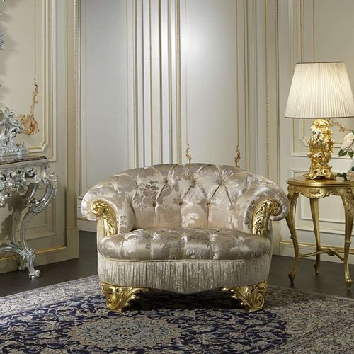Стилизованное кресло - Paris - VIMERCATI MEDA LUXURY CLASSIC FURNITURE - из ткани / ручной работы / серое