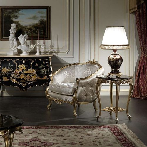 Кресло стиль Людовик XIV - Venezia - VIMERCATI MEDA LUXURY CLASSIC FURNITURE - из ткани / из дерева / ручной работы