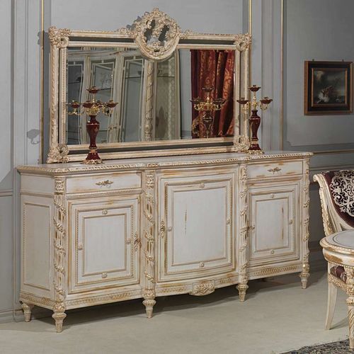 Буфет в стиле Людовика XVI - art. 2001 - VIMERCATI MEDA LUXURY CLASSIC FURNITURE - из дерева / с распашными дверями / белый
