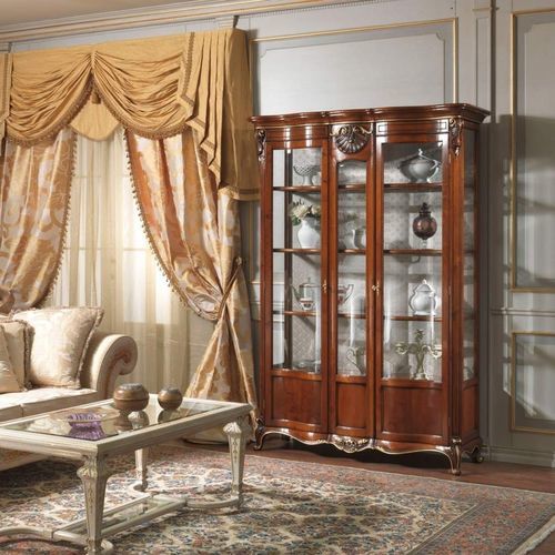 Шкаф для посуды стиль Людовик XIV - art. 951/2 - VIMERCATI MEDA LUXURY CLASSIC FURNITURE - из дерева / из стекла