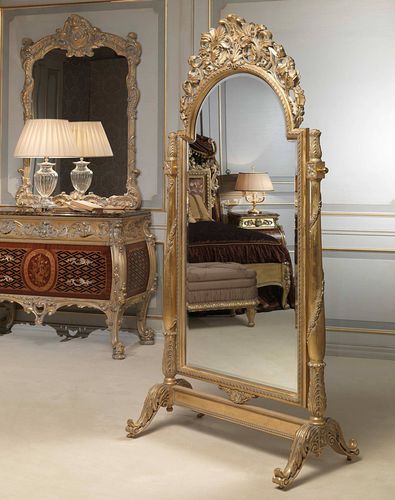 Отдельностоящее зеркало - EMPERADOR GOLD  - VIMERCATI MEDA LUXURY CLASSIC FURNITURE - стилизованное / из дерева / позолоченное
