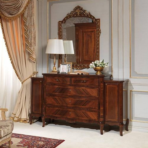 Стилизованный комод - FRENCH 19TH CENTURY - VIMERCATI MEDA LUXURY CLASSIC FURNITURE - из орехового дерева / с выдвижным ящиком / с зеркалом