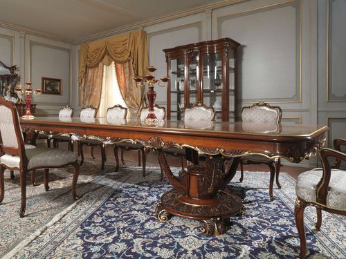 Стол стиль Людовик XIV - ART. 951/2 - VIMERCATI MEDA LUXURY CLASSIC FURNITURE - из орехового дерева / с основанием из ореха / прямоугольный