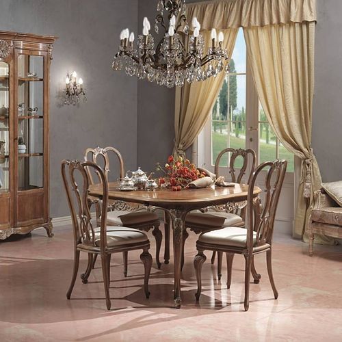 Обеденный стол стиль Людовик XIV - PARIS - VIMERCATI MEDA LUXURY CLASSIC FURNITURE - из дерева / с основанием из древесины / круглый