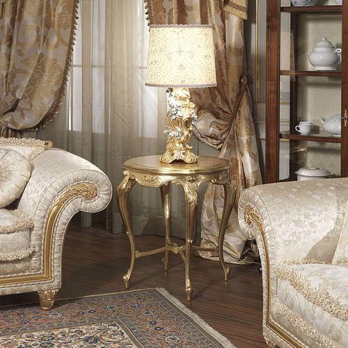 Стилизованный вспомогательный столик - IMPERIAL - VIMERCATI MEDA LUXURY CLASSIC FURNITURE - из дерева / с основанием из древесины / круглый