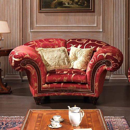 Стилизованное кресло - PALACE - VIMERCATI MEDA LUXURY CLASSIC FURNITURE - из ткани / из орехового дерева / с подушками