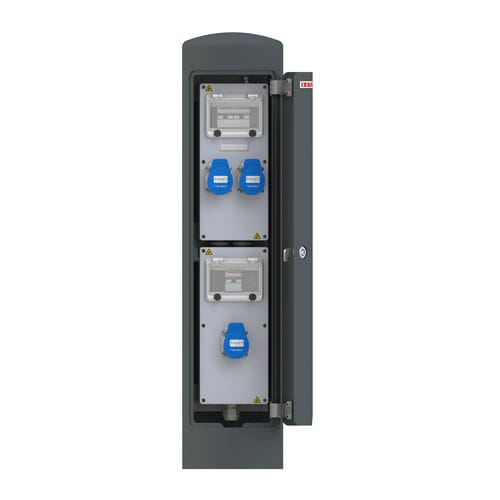 Боллард для распределения электроэнергии - LRH SLIM - DBT - из окрашенной стали / из полиэстера / высокое сопротивление