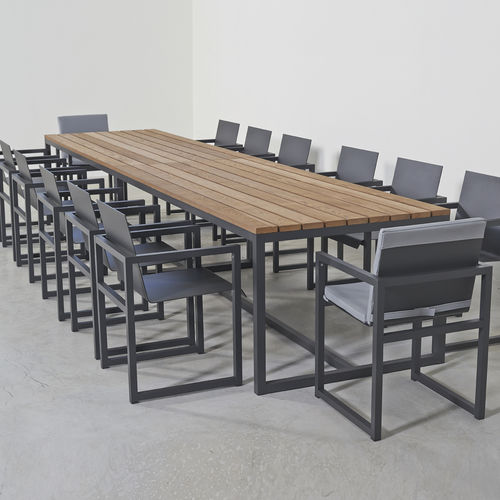 Современный обеденный стол - SPIKES - SACHI - Premium Outdoor Furniture - из ясеня / из алюминия / прямоугольный
