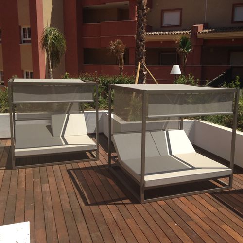 Современный садовый шезлонг - BALI - SACHI - Premium Outdoor Furniture - из Sunbrella® / из алюминия / для сада
