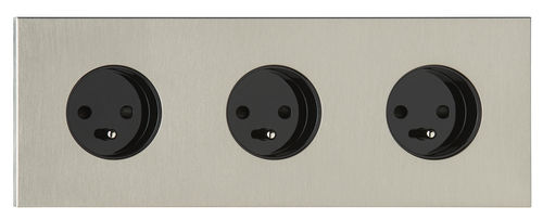 Розетка тока - COLLECTION SIAM: PSI014-NB-H - LUXONOV - тройная / настенная / из металла