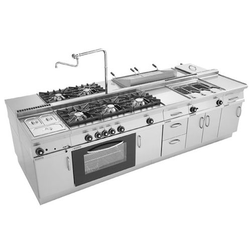 Современная кухня - 60 LINE - Maquinaria Industrial Hostelara S.L.U. - из нержавеющей стали / островного типа / компактная