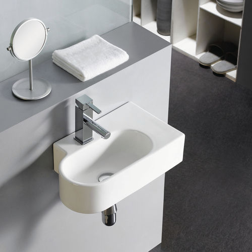 Подвесная раковина - KABUTO - Bath Collection S.L. - из фарфора / с регулируемым зеркалом / овальная
