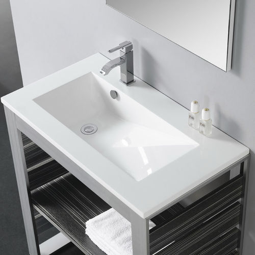 Встраиваемая раковина - TECNO , TECNO PIZARRA - Bath Collection S.L. - из полимера / с регулируемым зеркалом / прямоугольная