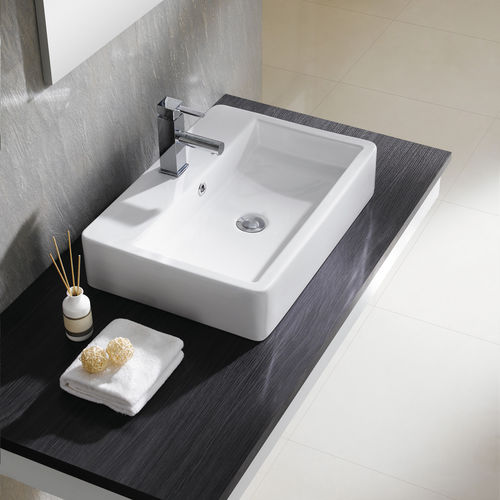 Настольная раковина - SANTANDER - Bath Collection S.L. - из фарфора / прямоугольная / современная