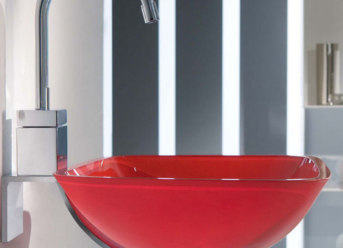 Подвесная раковина - RS - Bath Collection S.L. - из стекла / квадратная / современная